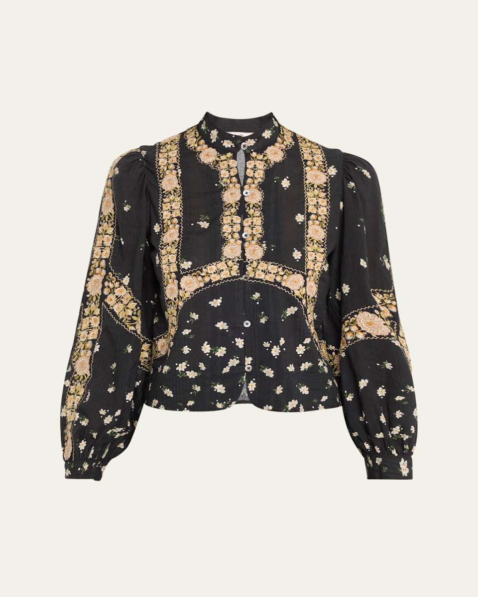 Elizabeth Embroidered Long-Sleeve Top
